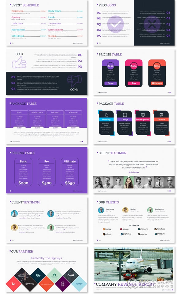 140页精美多色系图形图标keynote模板 - 顶尖PPT