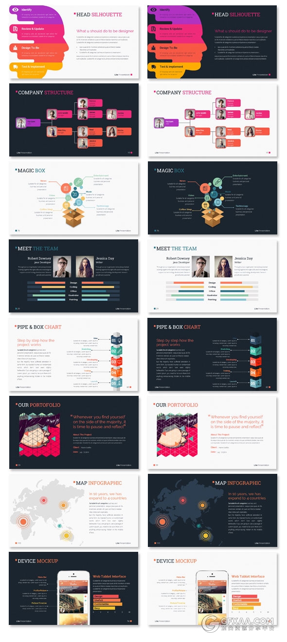 140页精美多色系图形图标keynote模板 - 顶尖PPT