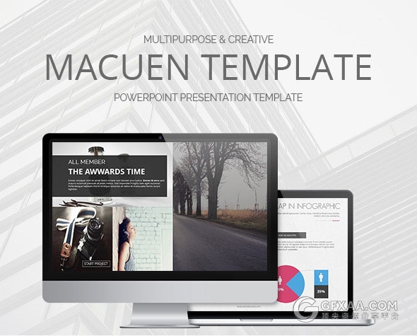 扁平化欧美多色系PPT模板 - 顶尖PPT