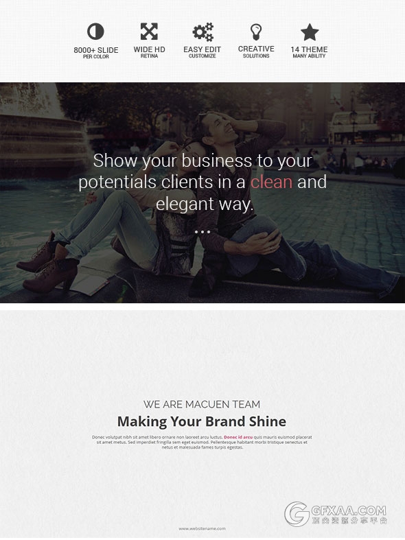 扁平化欧美多色系PPT模板 - 顶尖PPT