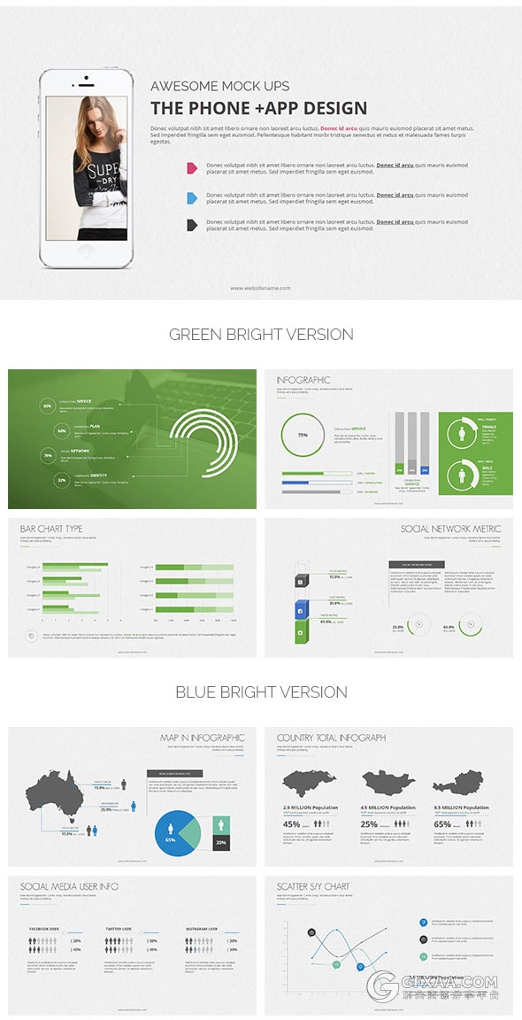 扁平化欧美多色系PPT模板 - 顶尖PPT