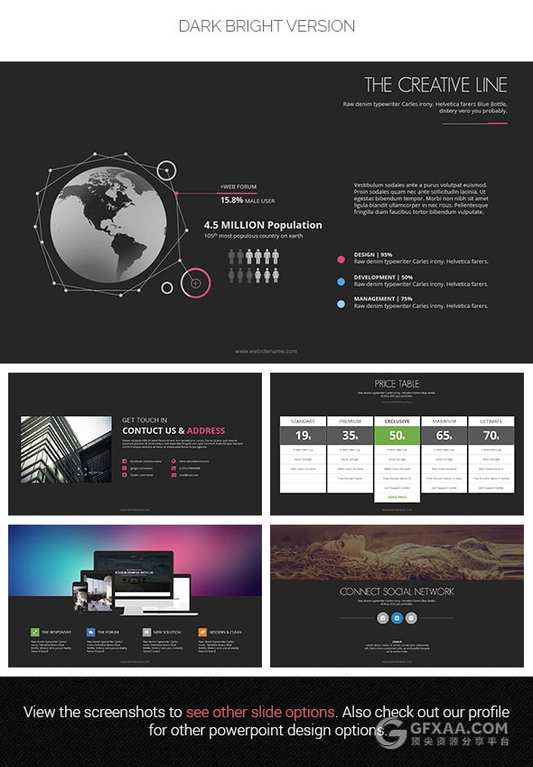 扁平化欧美多色系PPT模板 - 顶尖PPT