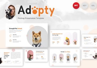 宠物店铺品牌推广展示PPT模板 - 顶尖PPT