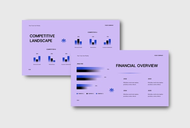 紫蓝极简主义商业公司简介PPT模板 - 顶尖PPT