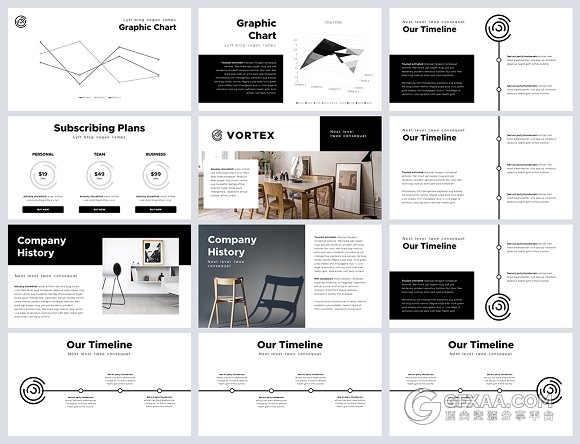 100页极简文艺摄影产品展示PPT模板 - 顶尖PPT