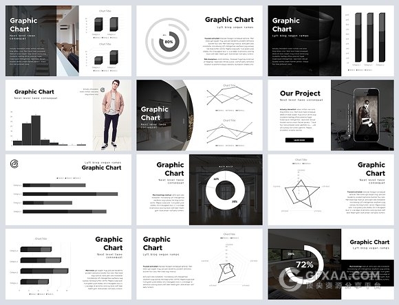 100页极简文艺摄影产品展示PPT模板 - 顶尖PPT