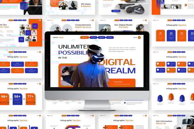 数字领域虚拟现实AI科技keynote模板 - 顶尖PPT