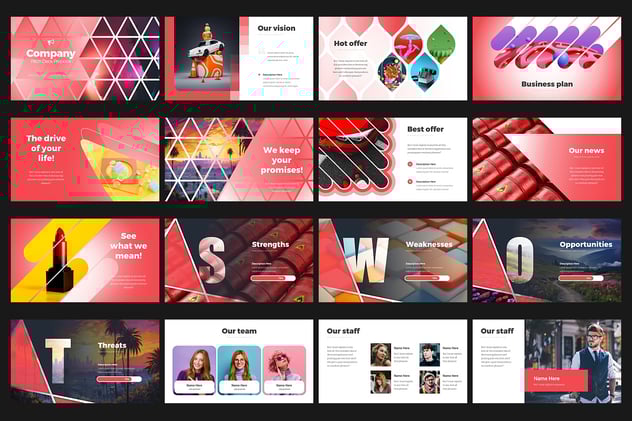 公司介绍商务图形设计通用PPT动画模板 - 顶尖PPT