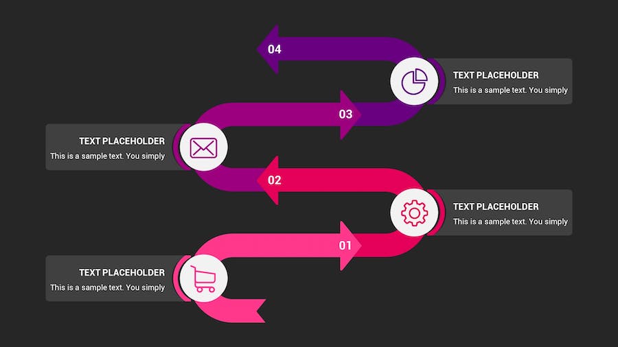 箭头图表深色注释记号Keynote模板 - 顶尖PPT