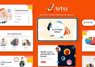 艺术音乐学校主题展示PPT模板 - 顶尖PPT