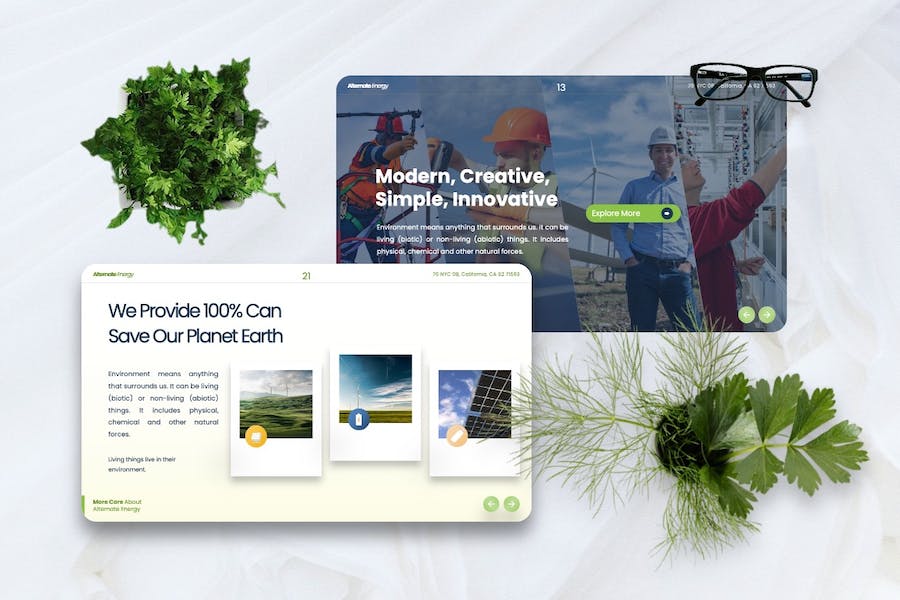 新能源风力发电keynote模板 - 顶尖PPT