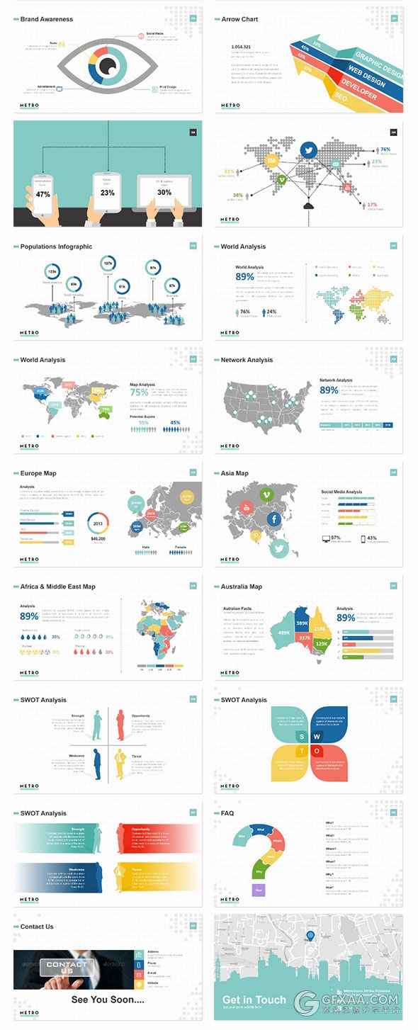 250页商务报告业务统计分析图表PPT模板 - 顶尖PPT