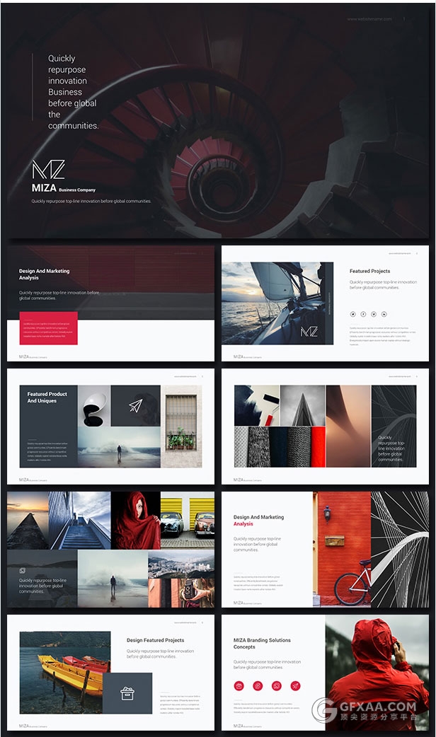 110页极简风格摄影图片产品展示keynote模板 - 顶尖PPT