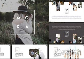 极简风格keynote摄影图片写真展示模板 - 顶尖PPT