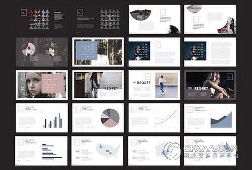 极简风格keynote摄影图片写真展示模板 - 顶尖PPT