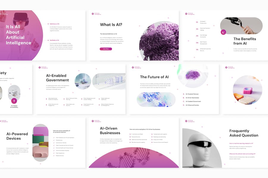 人工智能应用设计讲述展示内容方案PPT模板 - 顶尖PPT