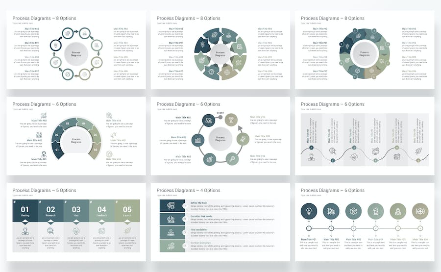业务流程图表展示分析方案PPT模板 - 顶尖PPT