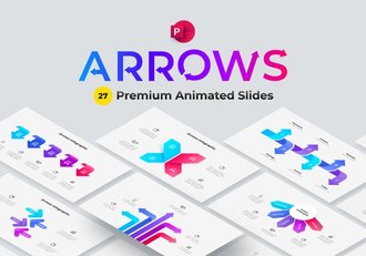 彩色箭头指向图形PPT模板 - 顶尖PPT