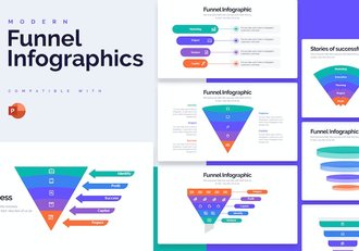商业漏斗转化分析信息图形PPT模板 - 顶尖PPT