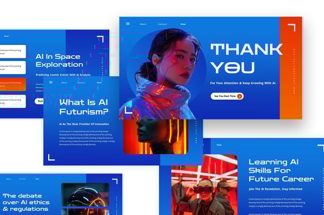 AI科技人工智能PPT模板 - 顶尖PPT