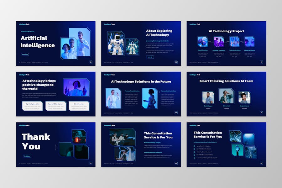 智能技术人工智能PPT模板 - 顶尖PPT