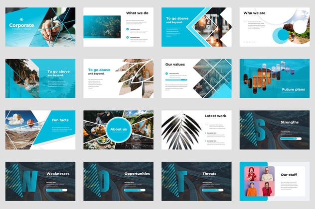 企业介绍信息展示图形PPT模板 - 顶尖PPT