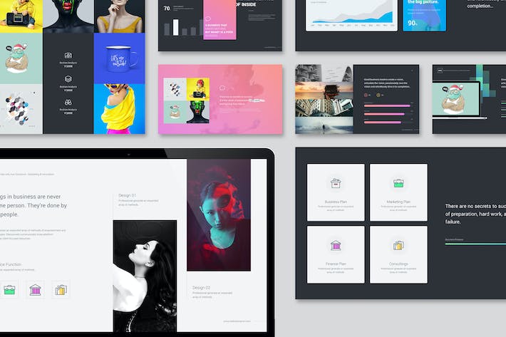 广告公司创意机构作品展示团队介绍通用keynote模板 - 顶尖PPT