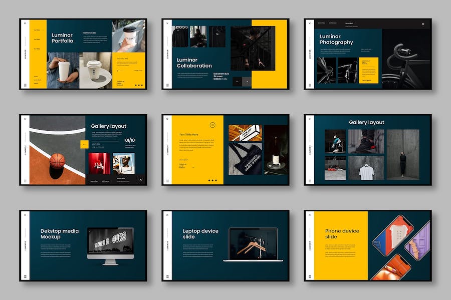 发光效果商务企业视觉展示Keynote模板 - 顶尖PPT