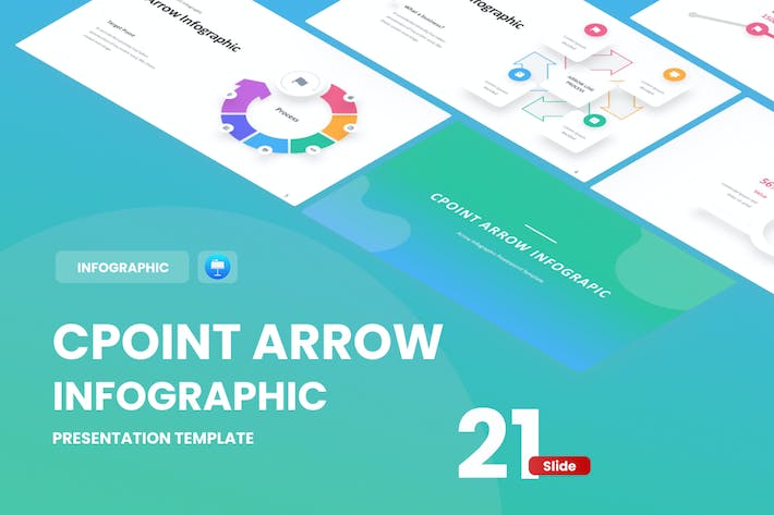 彩色箭头指向图形keynote模板 - 顶尖PPT