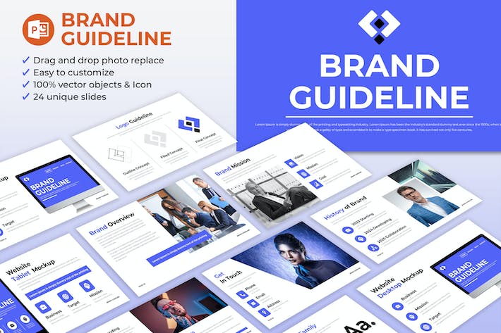 品牌形象指南设计规范PPT模板 - 顶尖PPT