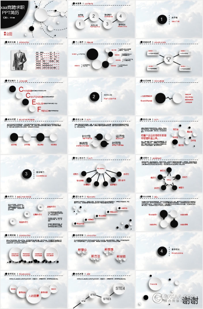 微粒体风格求职应聘简历 - 顶尖PPT
