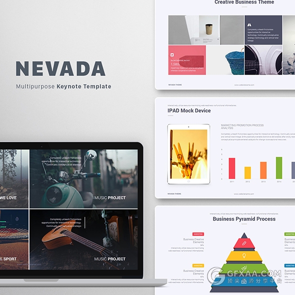 精美多色系逻辑图标高端商务keynote模板 - 顶尖PPT