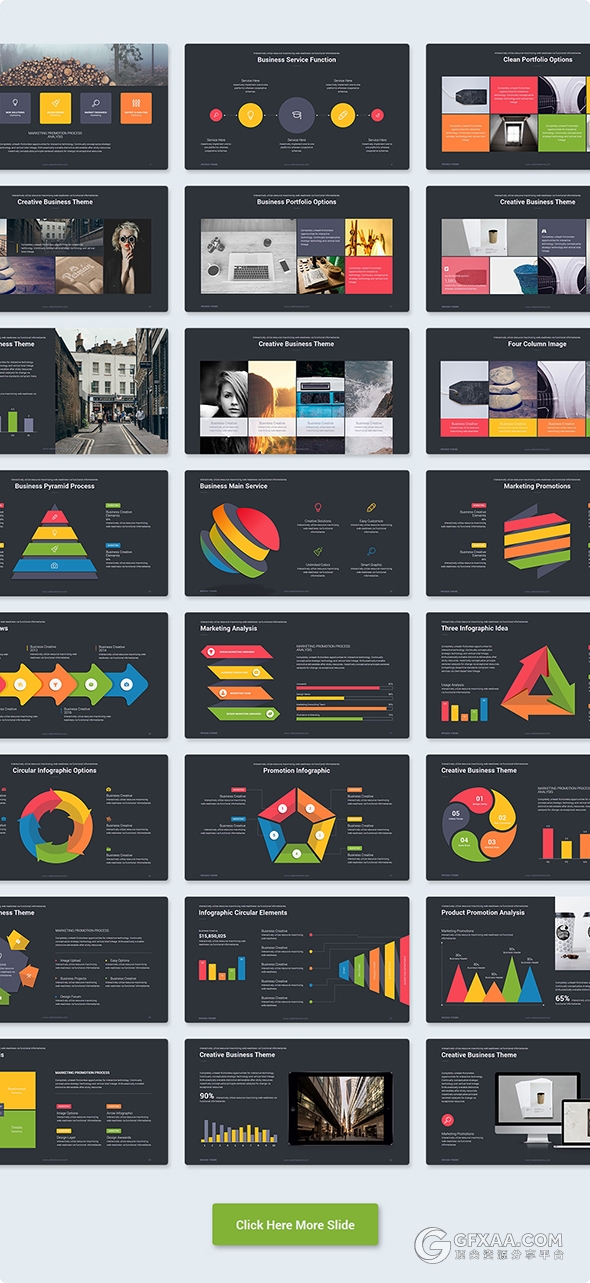 精美多色系逻辑图标高端商务keynote模板 - 顶尖PPT