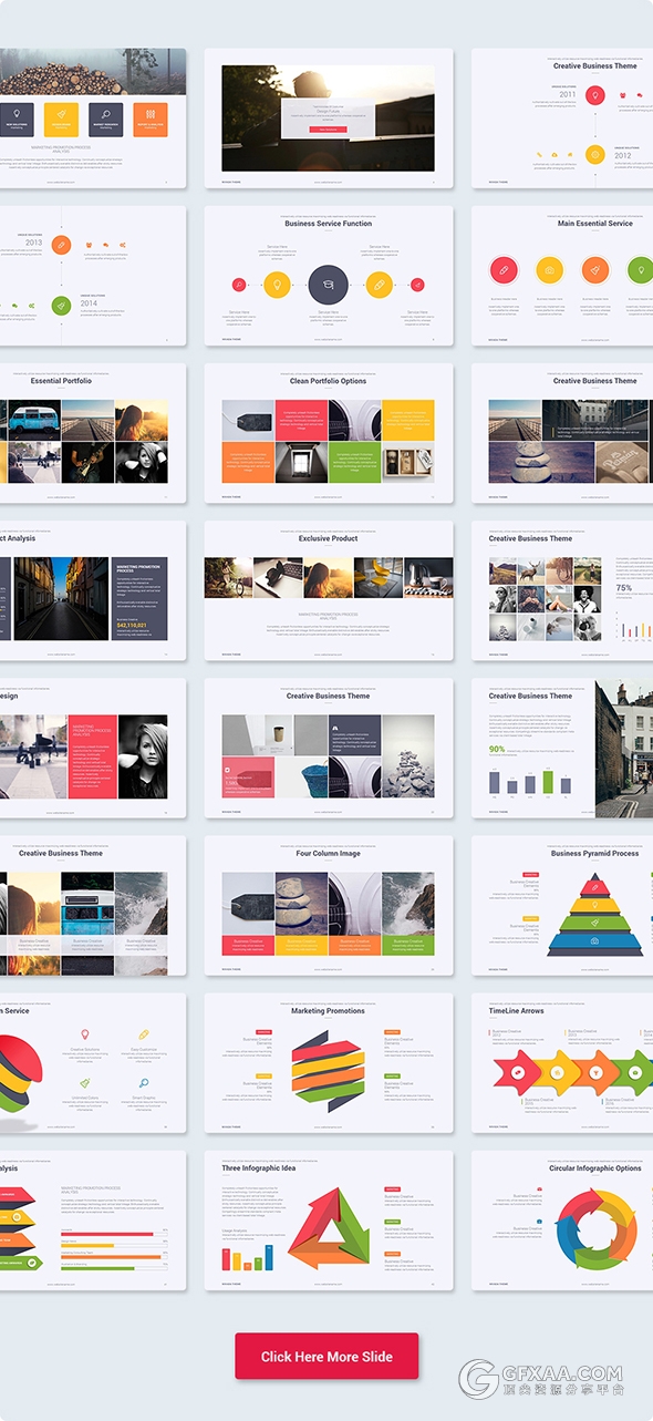 精美多色系逻辑图标高端商务keynote模板 - 顶尖PPT