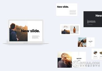 100简约风格摄影图片展示keynote模板 - 顶尖PPT