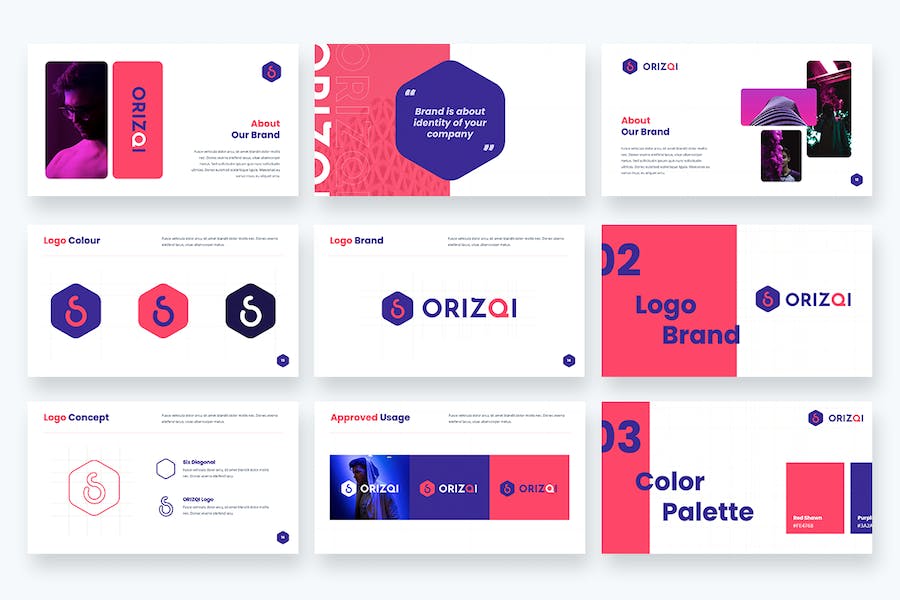 品牌视觉识别系统展示PPT模板 - 顶尖PPT