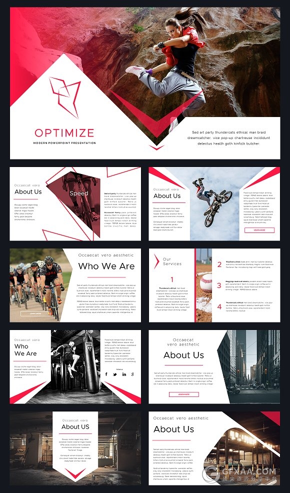 100多页运动健身极限挑战PPT模板 - 顶尖PPT