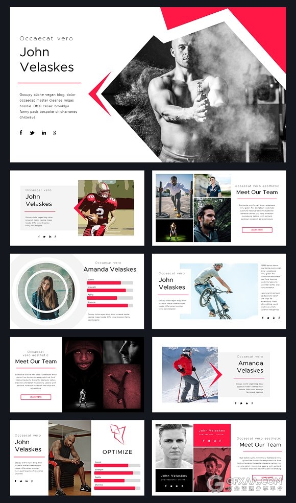 100多页运动健身极限挑战PPT模板 - 顶尖PPT