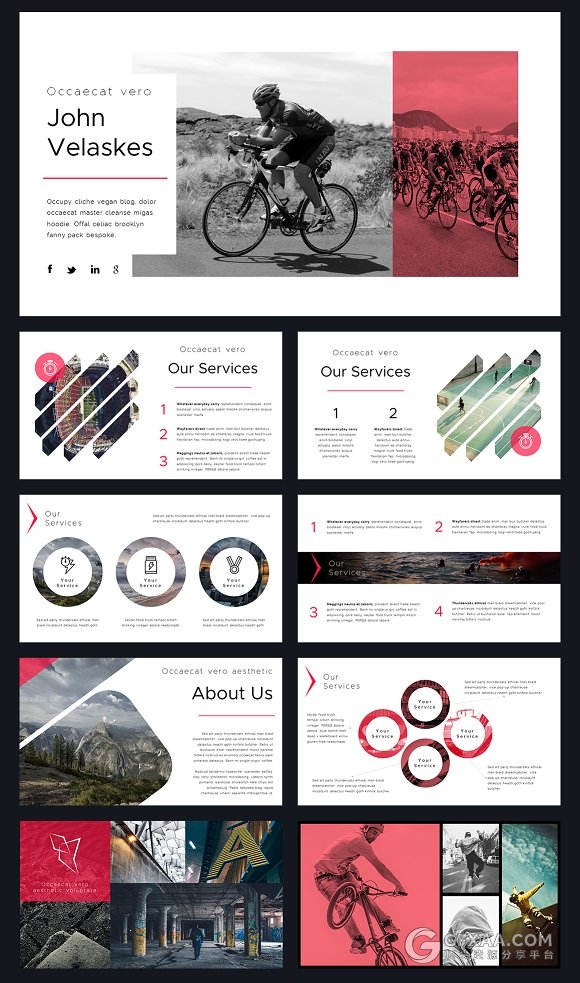 100多页运动健身极限挑战PPT模板 - 顶尖PPT