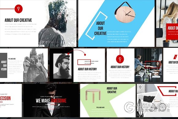 极简艺术图片展示风格PPT模板 - 顶尖PPT