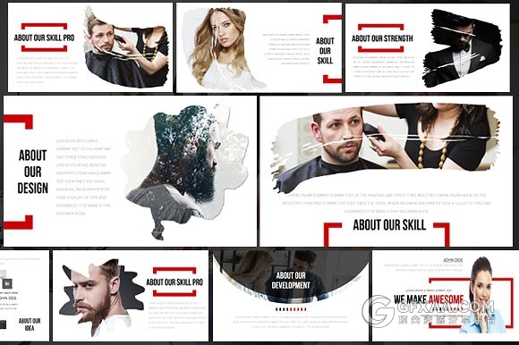 极简艺术图片展示风格PPT模板 - 顶尖PPT