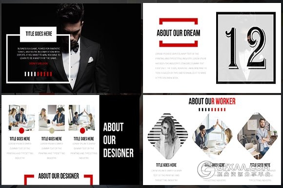 极简艺术图片展示风格PPT模板 - 顶尖PPT