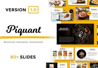80多页西式餐饮美食摄影报告PPT模板 - 顶尖PPT