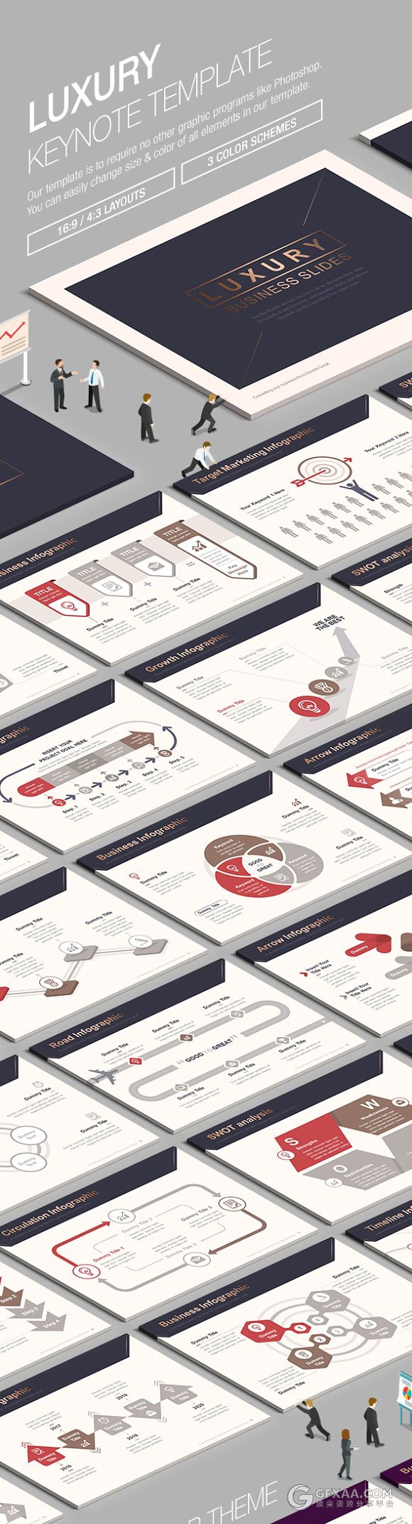 4:3创意信封设计keynote模板 - 顶尖PPT