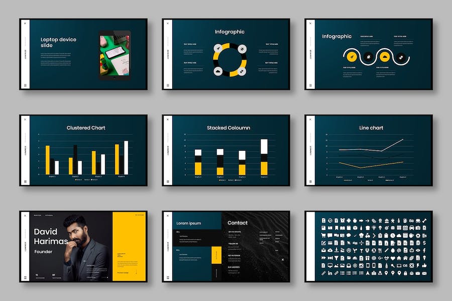 发光效果商务企业视觉展示Keynote模板 - 顶尖PPT