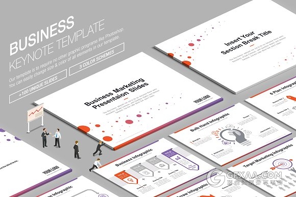 4:3简约风格圆点分散商务keynote模板 - 顶尖PPT
