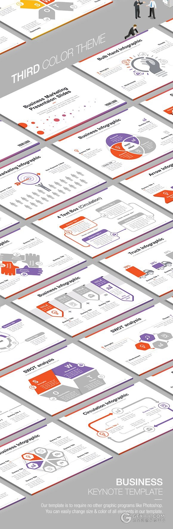 4:3简约风格圆点分散商务keynote模板 - 顶尖PPT