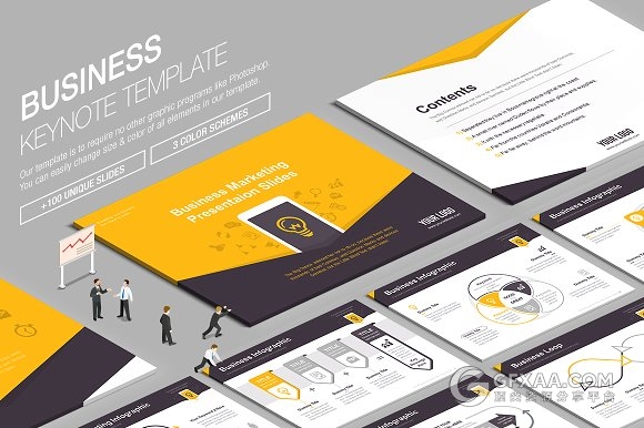 4:3规格APP社交软件统计报告keynote模板 - 顶尖PPT