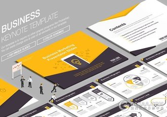 4:3规格APP社交软件统计报告keynote模板 - 顶尖PPT