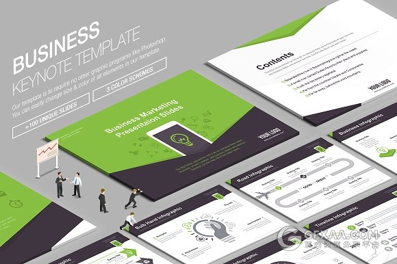 4:3规格APP社交软件统计报告keynote模板 - 顶尖PPT